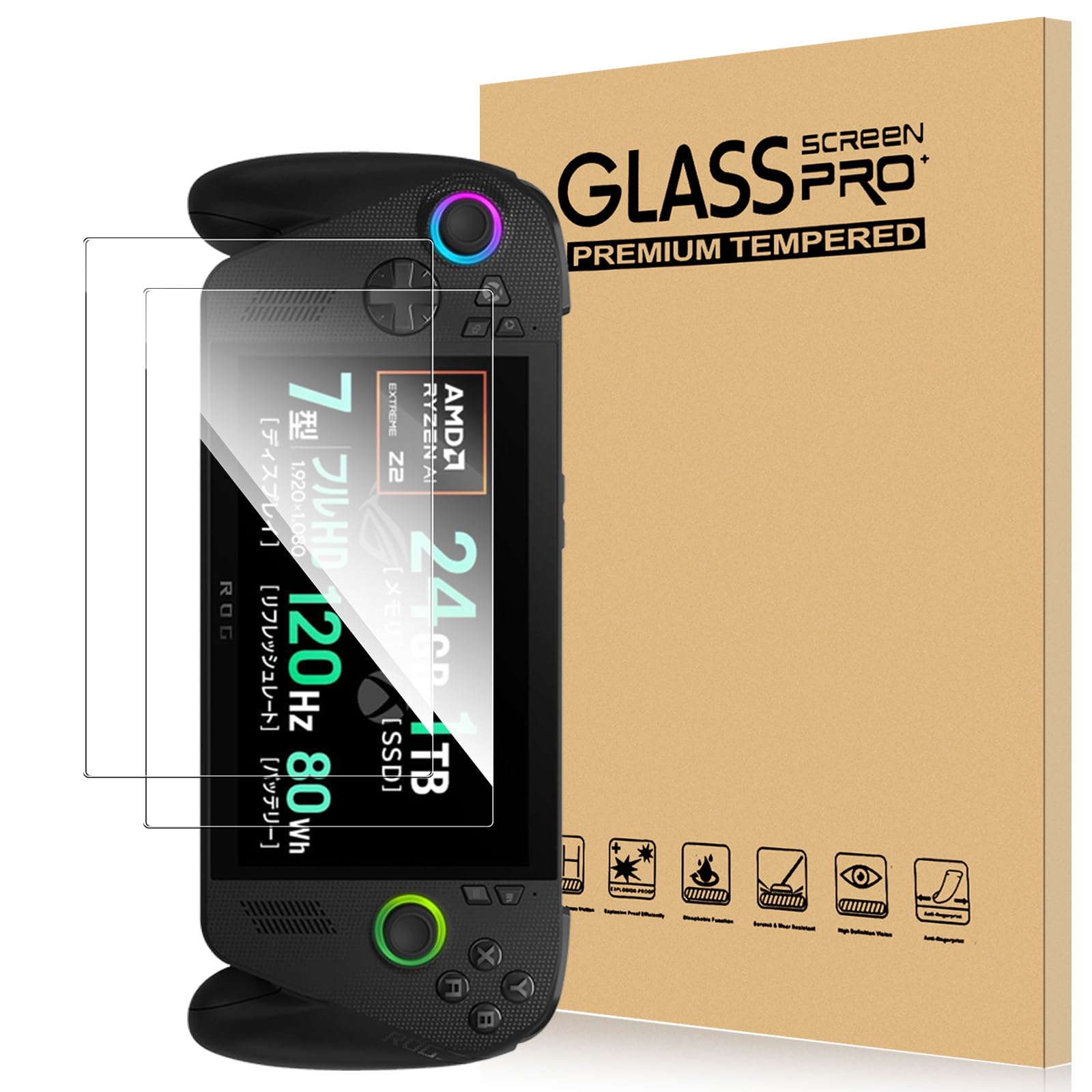 Amazon.co.jp: 【2枚セット】For ASUS ROG Xbox Ally/ROG Xbox Ally X